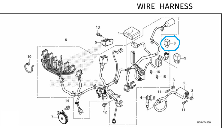 Honda Genuine Motorcycle Winker Relay Comp 38301KTF671 for Navi ...