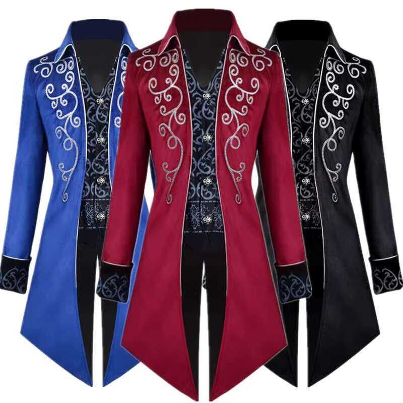 Halloween Tuxedo Men's Conductor Jacket British Court Style Magician ...