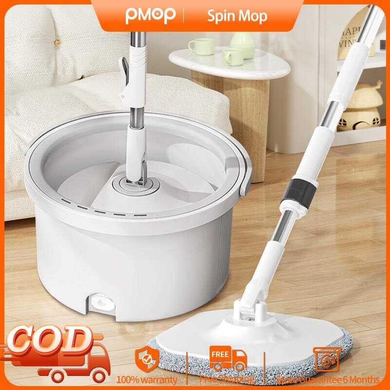 PMOP Self Wash Spin Mop 360 Spinner Flat Cleaner Clean And Dirty Water ...
