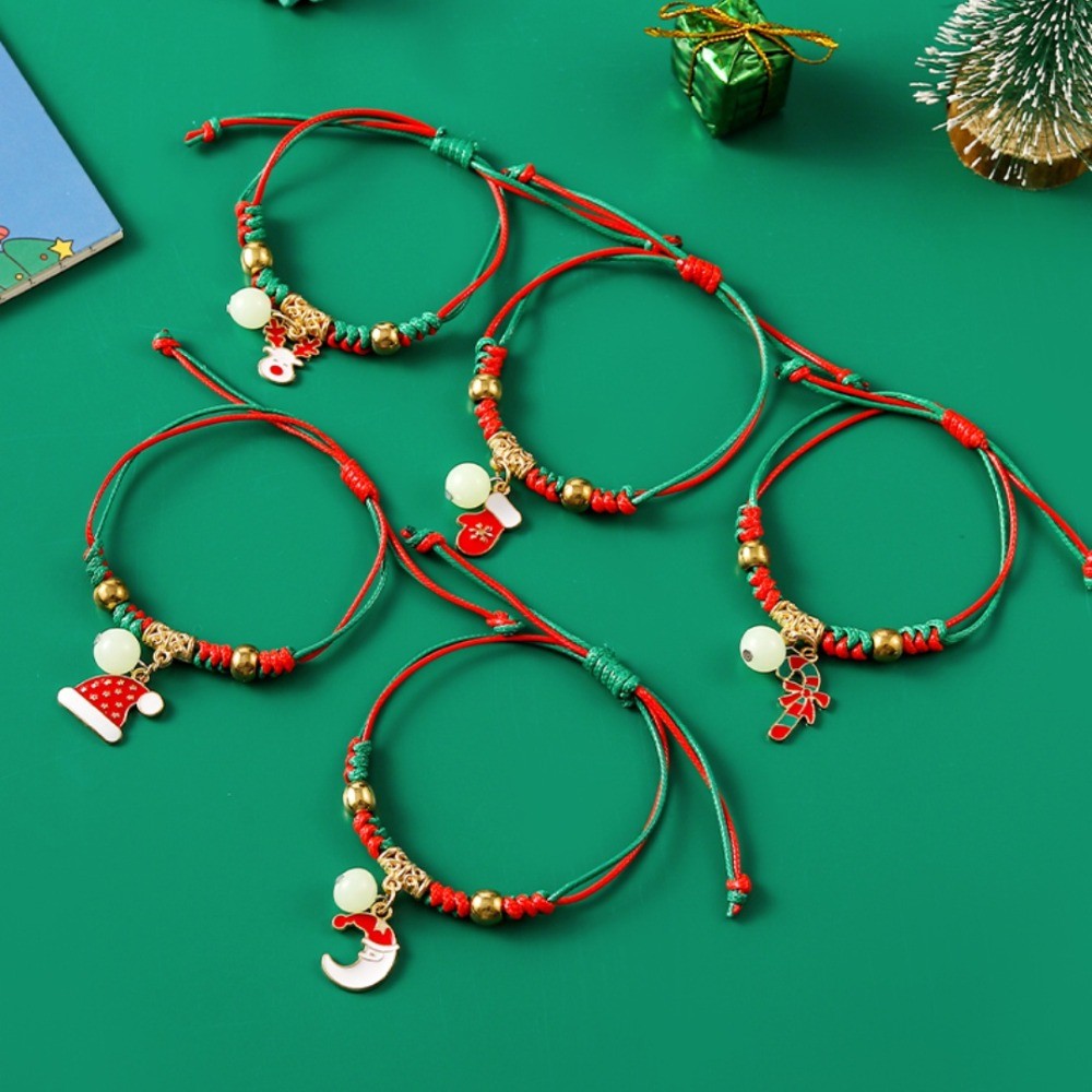 Luminous Santa Claus Bracelets Elk Snowman Christmas Tree Bangles ...