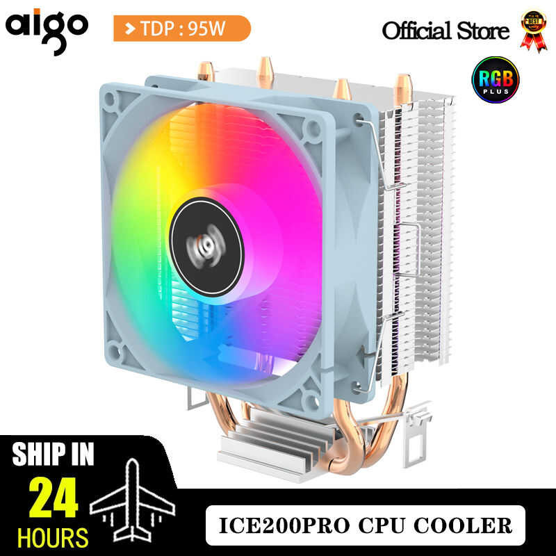 Aigo Ice200pro Air CPU Cooler 2 Heatpipes Radiator Cooling 3Pin PWM Fan ...