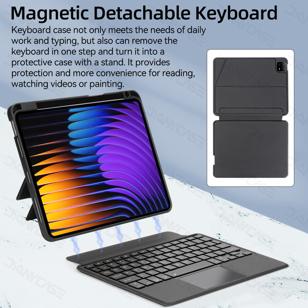 UncleZ Backlit Keyboard Case with Touchpad for Xiaomi Pad 7 8 6S Pro 12 ...