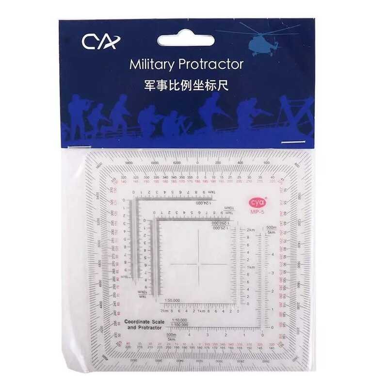 Acrylic Topographical Square Ruler Mp-5 Map Protractor Measuring Ruler ...