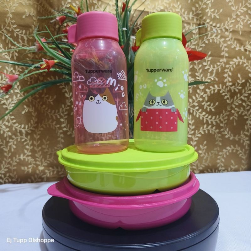 Tupperware Bundle Set ( 1 Round Divided Lunchbox 350ml + 1 Kitty Eco ...