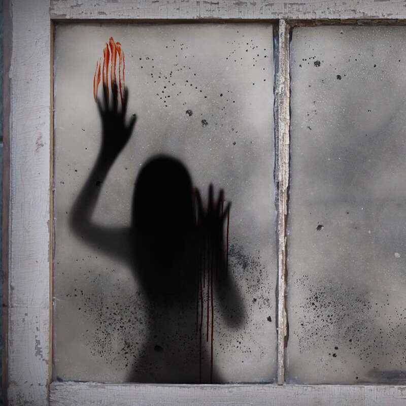 Horror Female Ghost Glass Halloween Haunted House Escape Room Blood ...