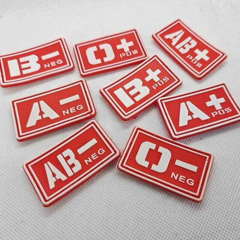 Embroidered Patch Magic Sticker Strip Luminous Blood Type Badge Mini ...