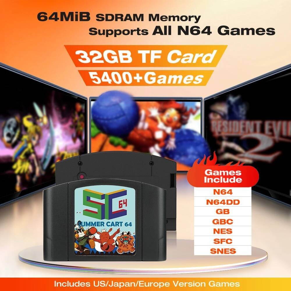 5400 In 1 SummerCart Open Source Game Card For Nintendo 64 Console SC64 ...