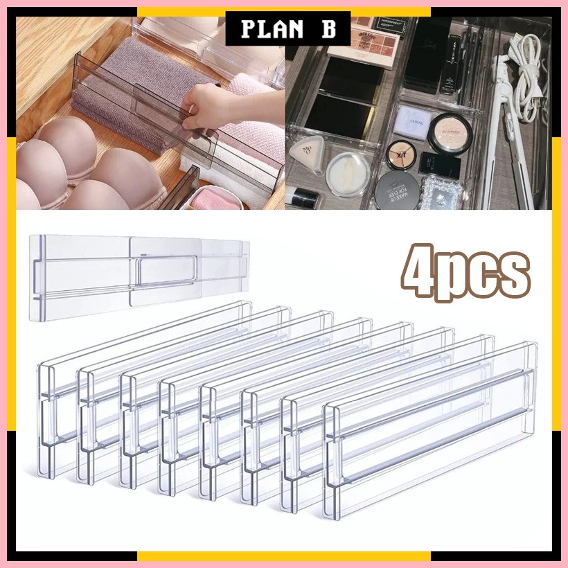 4pcs Drawer Divider Adjustable Expandable Bedroom Drawer Organizer ...
