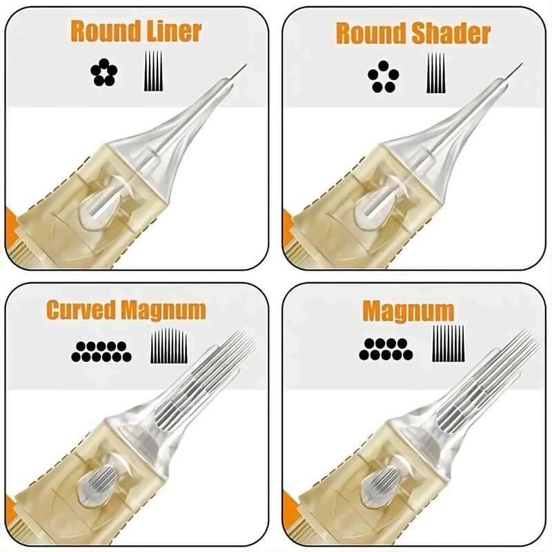 PEPAX 20Pcs RL RS CM MG Silicone Wrap Cartridge Needles Premiun Lance ...