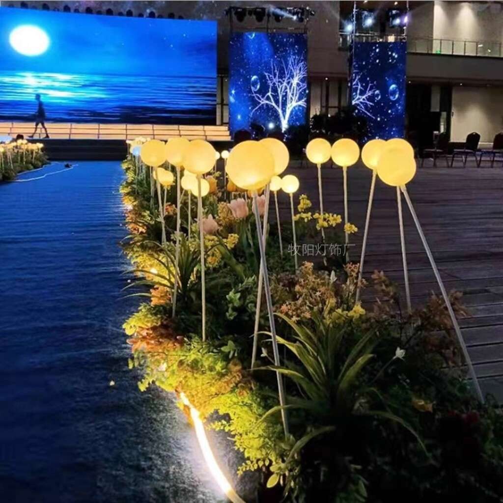 LED Reed Light Glowing Sphere Outdoor Waterproof Lawn Green Belt Night ...