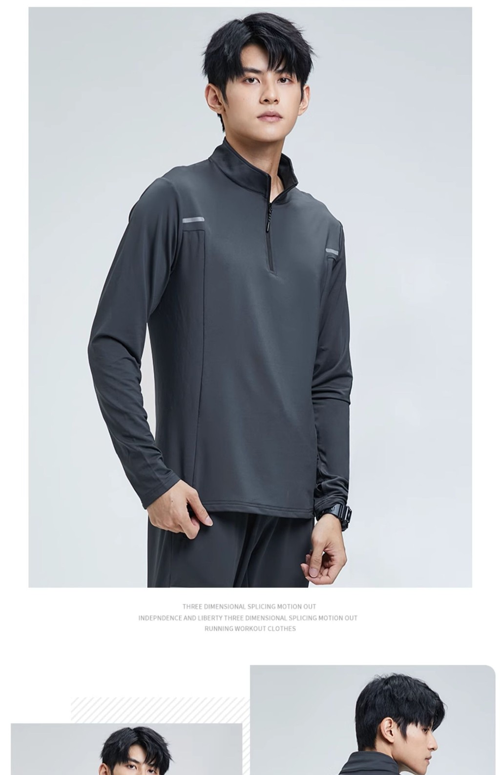 ZENOX M-3XL Unisex Quick Dry Long Sleeve Half Zip Sport T-Shirt Dri-FIT ...