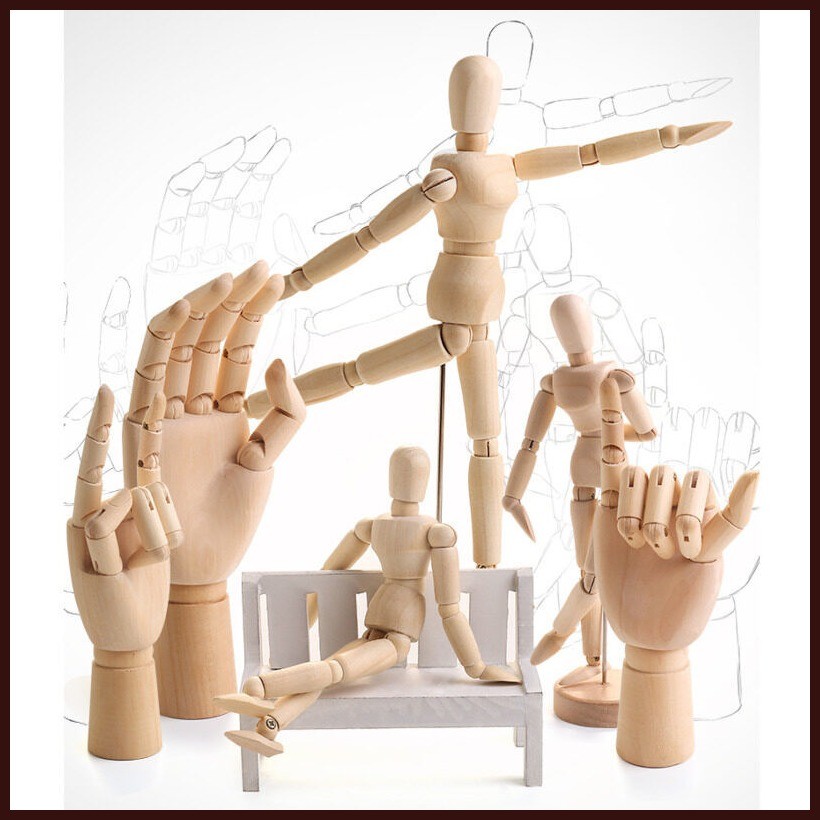 Drawing Puppet Model Sketch Painting Wooden Hand Flexible Wooden Man ...