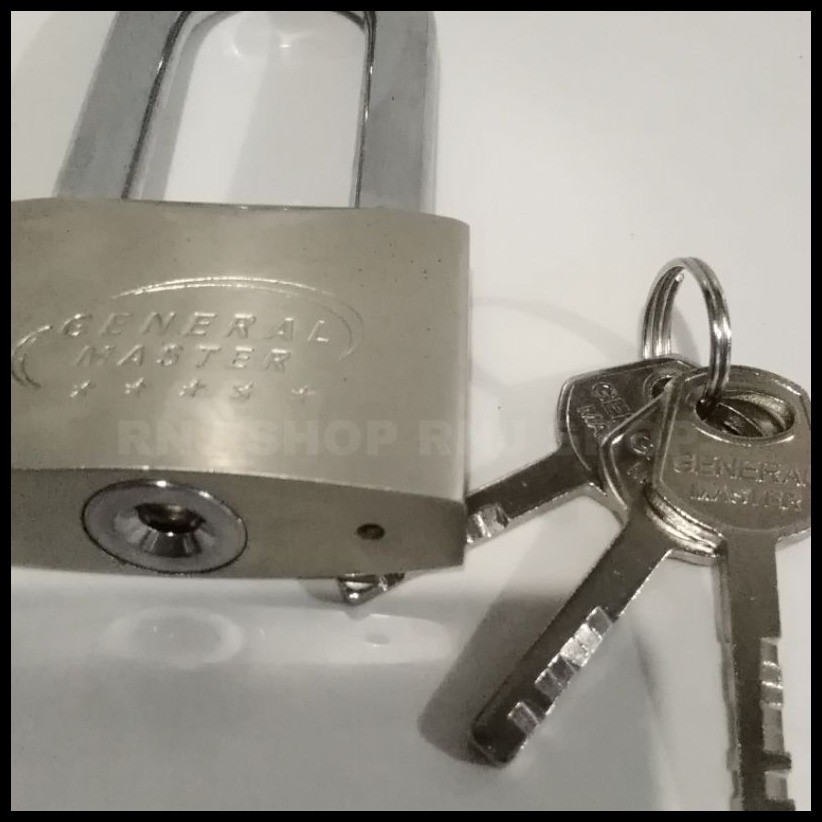 Iron Padlock GENERAL MASTER (Brass Core) Long Shackle Three (3 KEYS ...