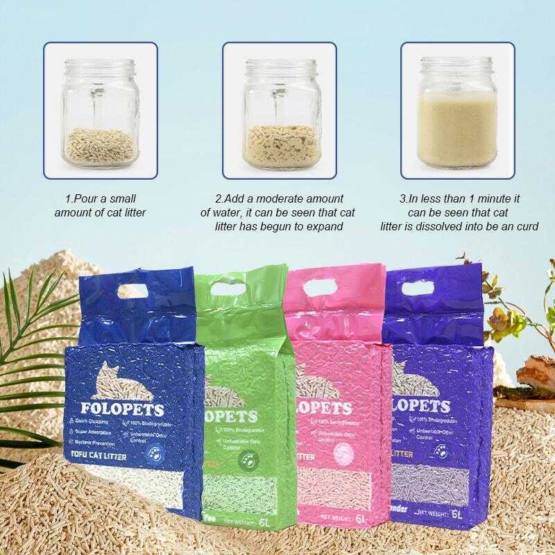 FOLOPETS 6L Tofu Residue Mixed Bentonite Cat Litter - Eco-Friendly ...
