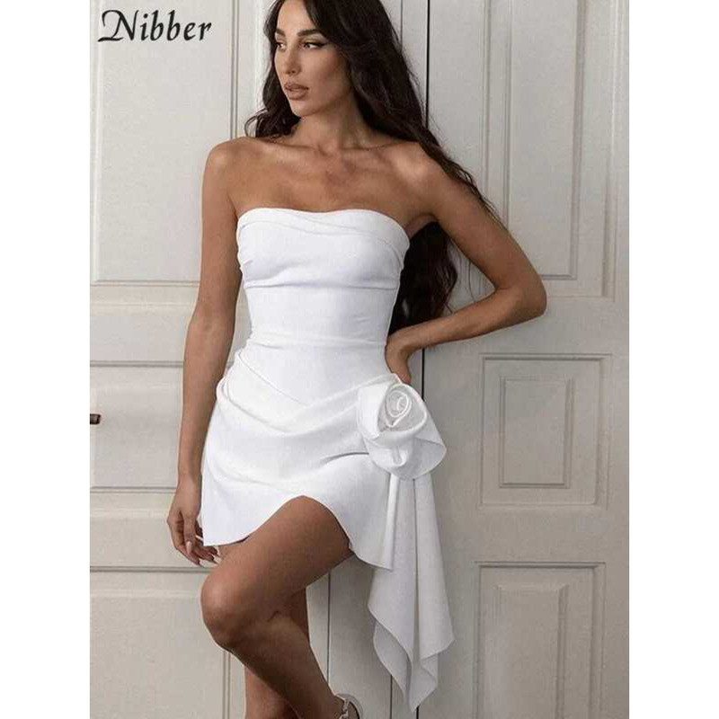 Version Korean Nibber Floral Solid Mini Dress Women Basic Trend ...