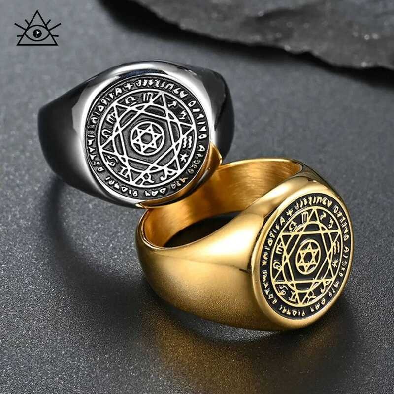 Xj Pentagram Of Solomon Rings For Men Patron Saint Ring Archangel ...