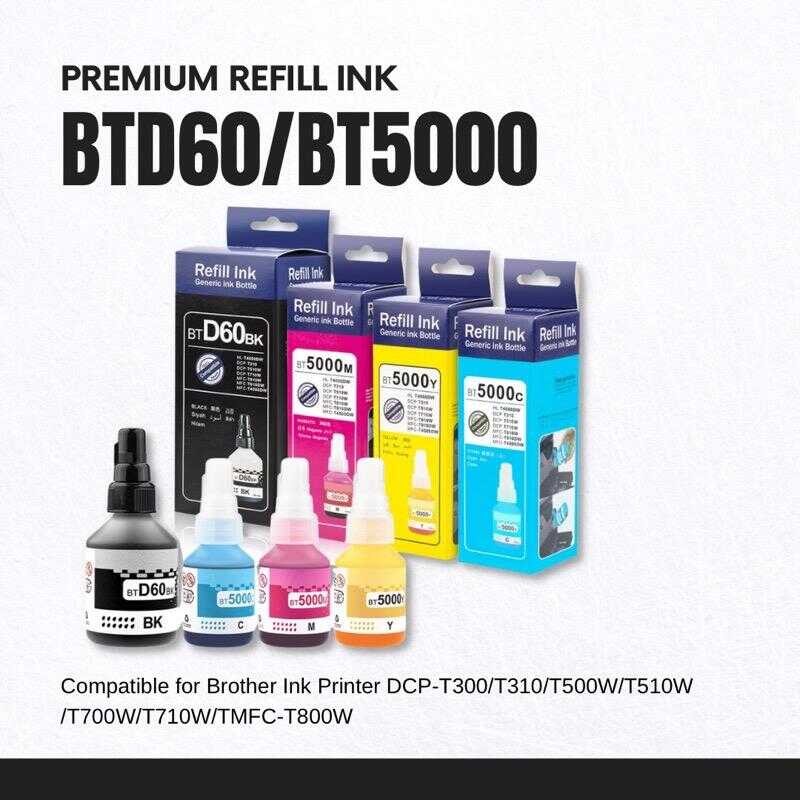 Premium Compatible Btd60bk Btd60 Bt5000 Bt6000 Dye Ink Compatible For ...