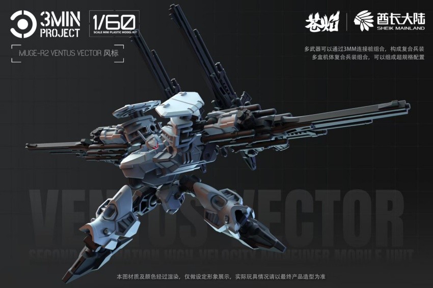 Sheik Mainland 3pcs/box Muge-R2 3MIN Project Ventus Vector Robot Model ...
