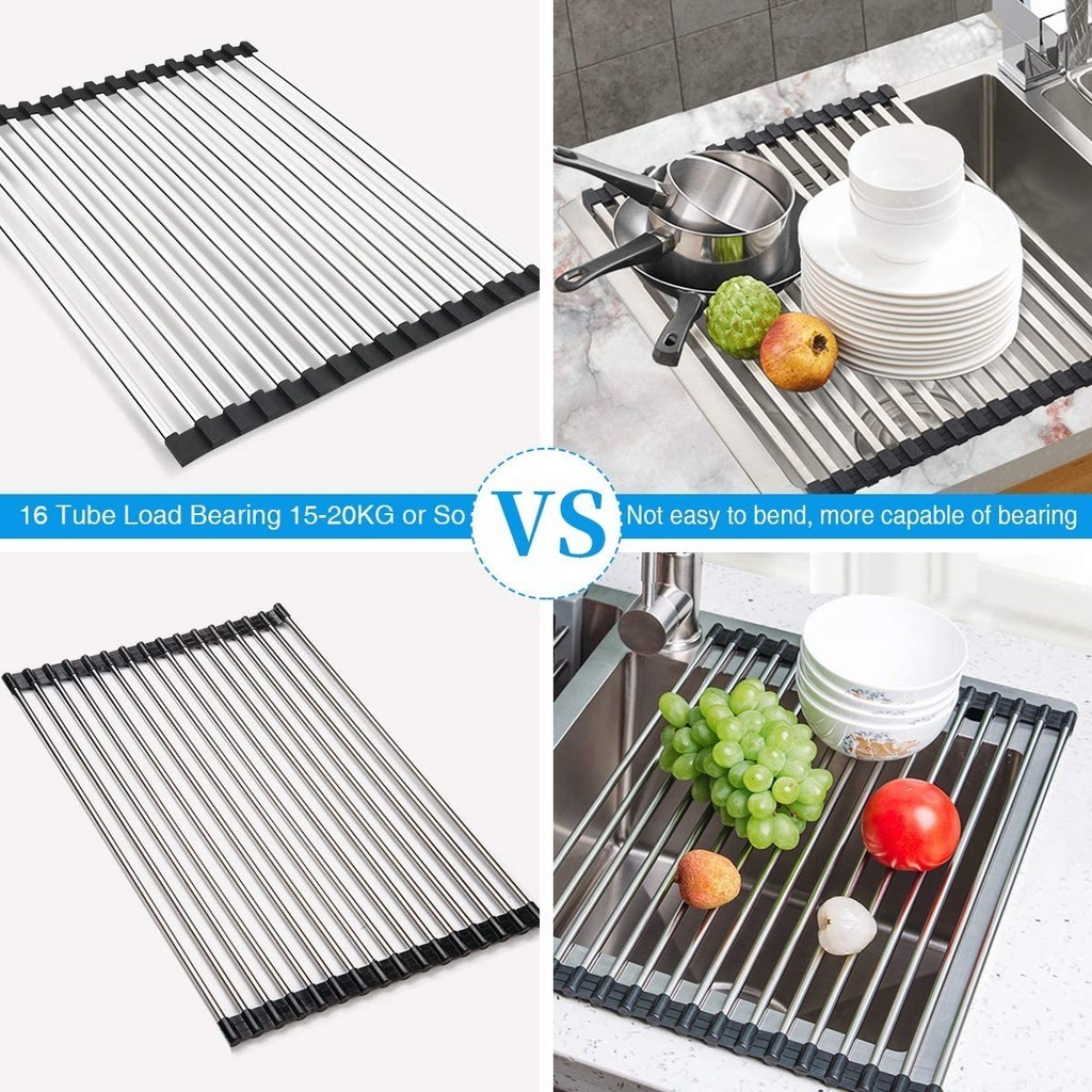 Kitchen Drain Rack Folding Dish Drying Rack Sink Rack Drainer Dish Rack ...