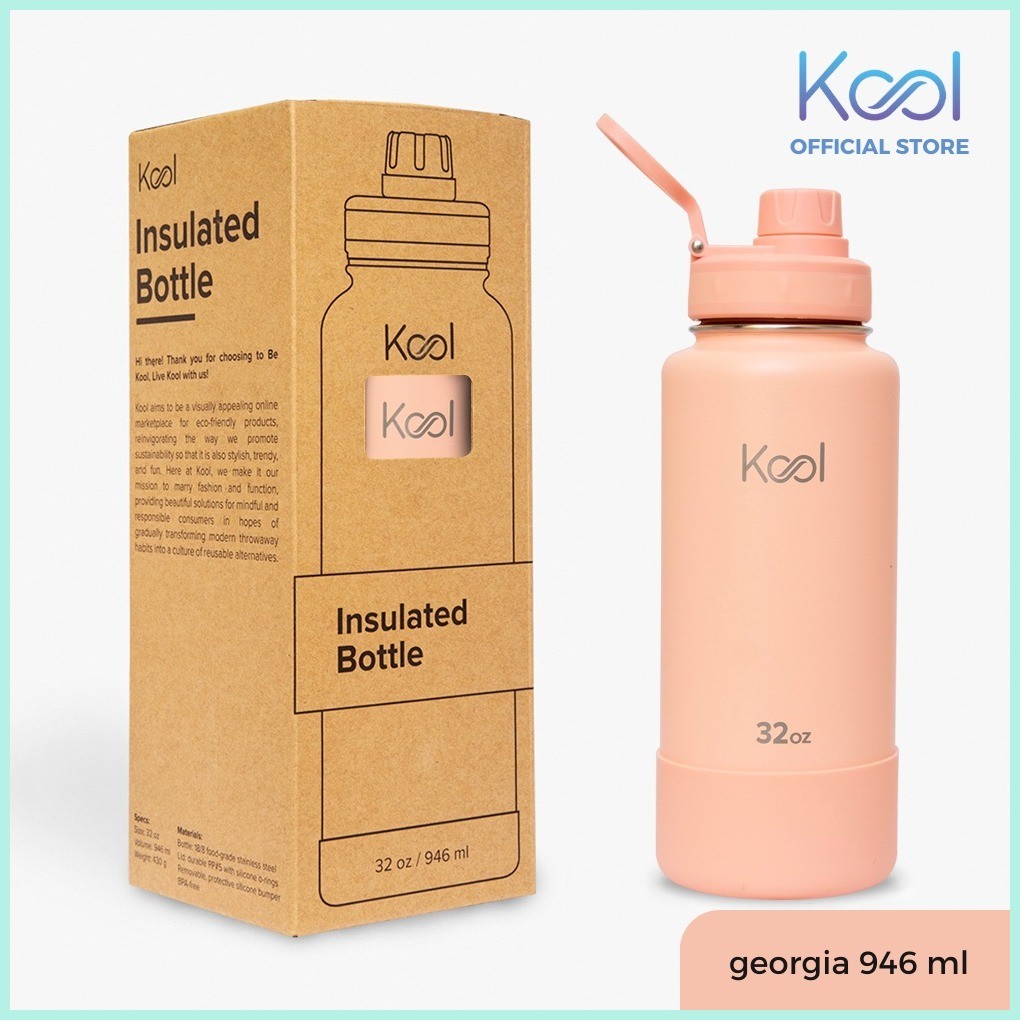 Kool Insulated Stainless Steel Water Bottle With Silicone Boot ...