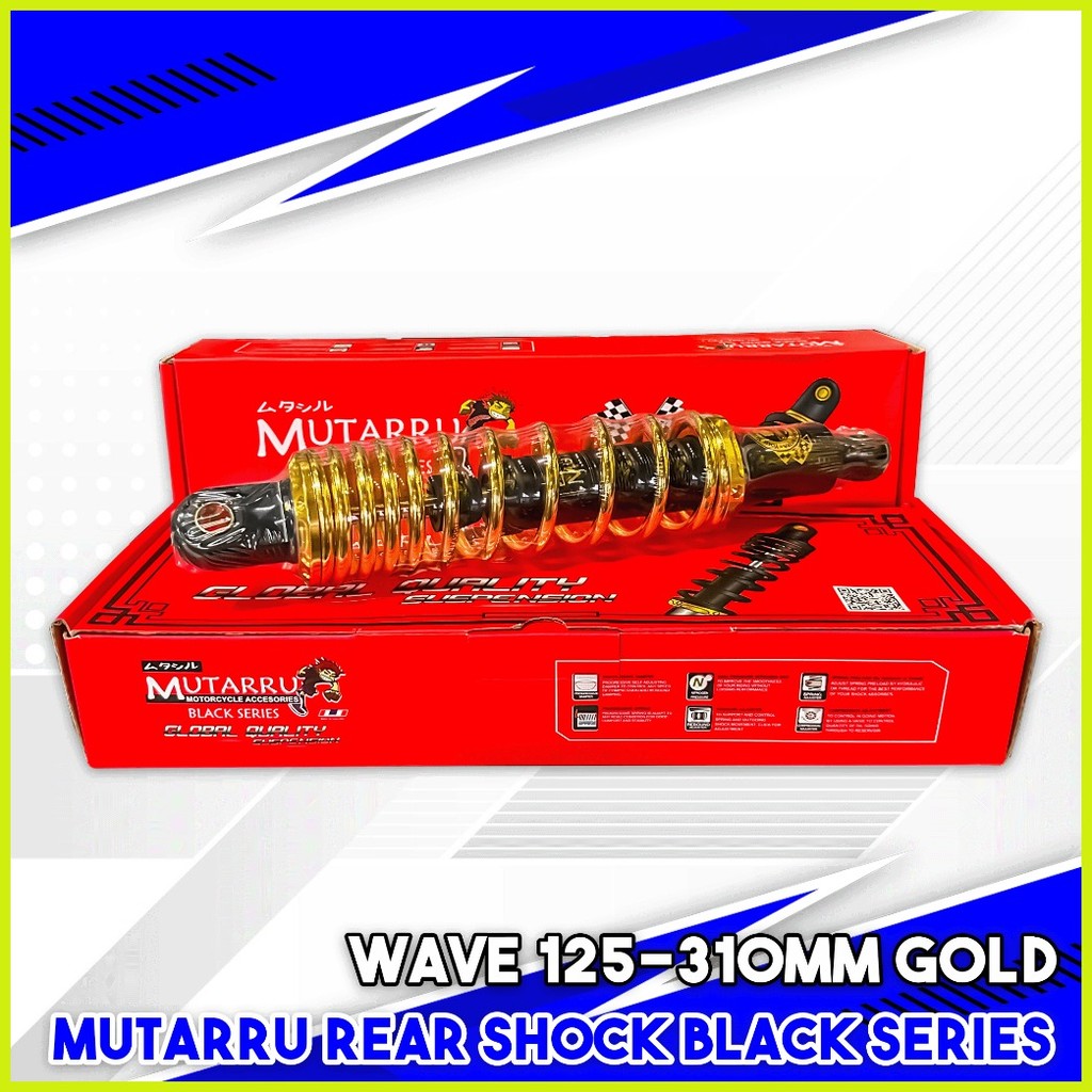 REAR SHOCK BLACK SERIES MUTARRU (WAVE 310/340MM) | Shopee Philippines