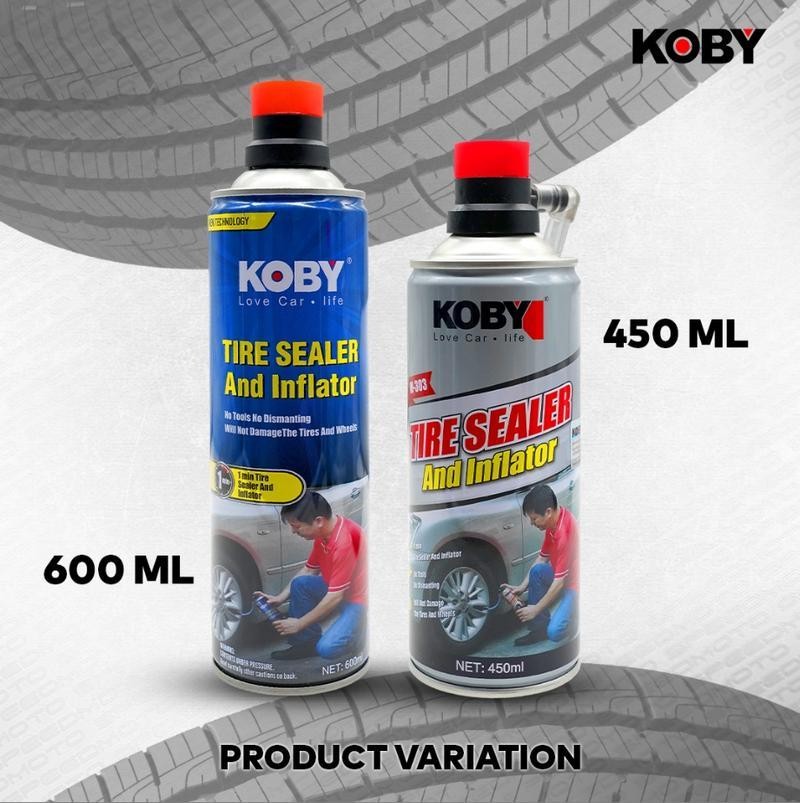KOBY TIRE SEALER AND INFLATOR 450ML 1PC EMERGENCY RUBBER TYRE INFLATOR ...