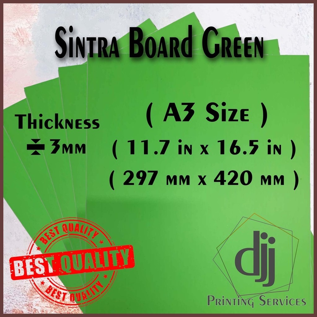 Colored Sintra Board (3mm A3 size) 5Pcs | Shopee Philippines