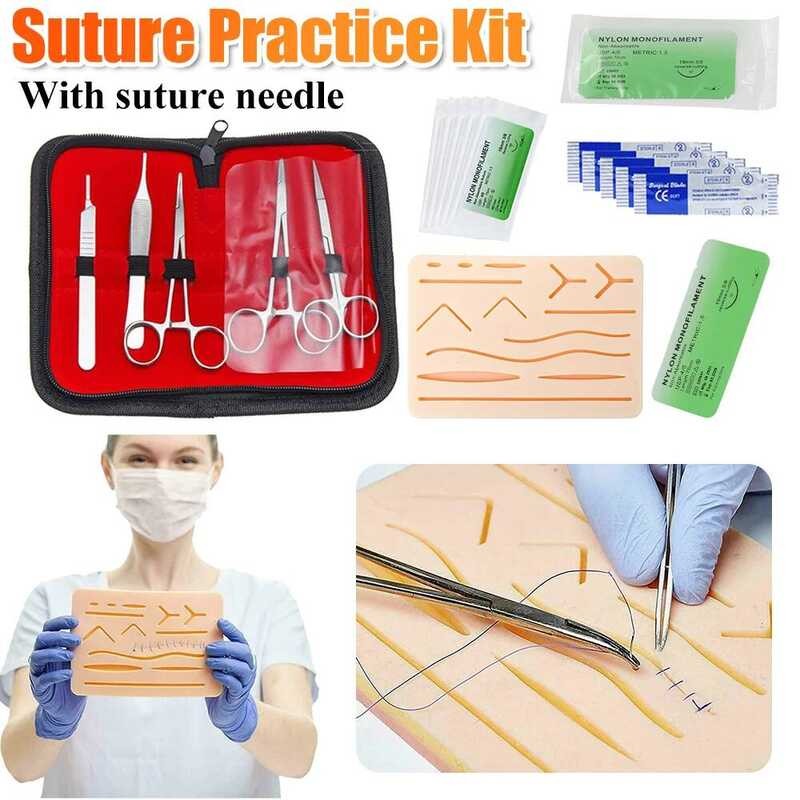 Students Medical Suture Kit Surgical Training With Skin Pad Model Tool ...