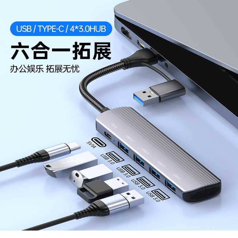 Interface Expander Dual-Head 6-In-1 USB Docking Station Hub Converter ...