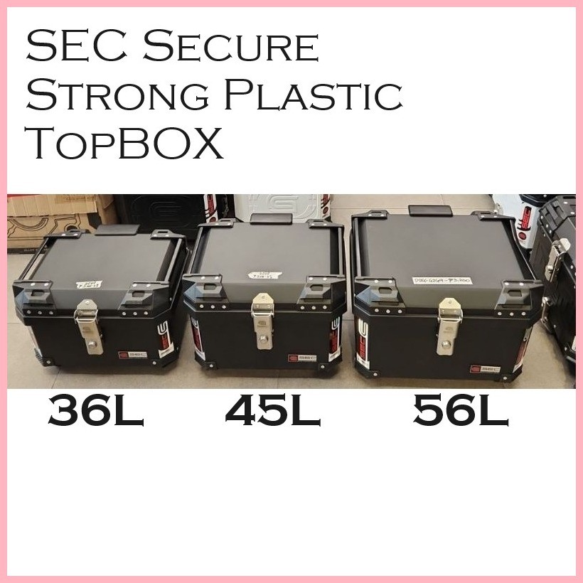 Secure Kryptonite 36L Top Box ABS HARD Plastic w back rest Inner Lining ...