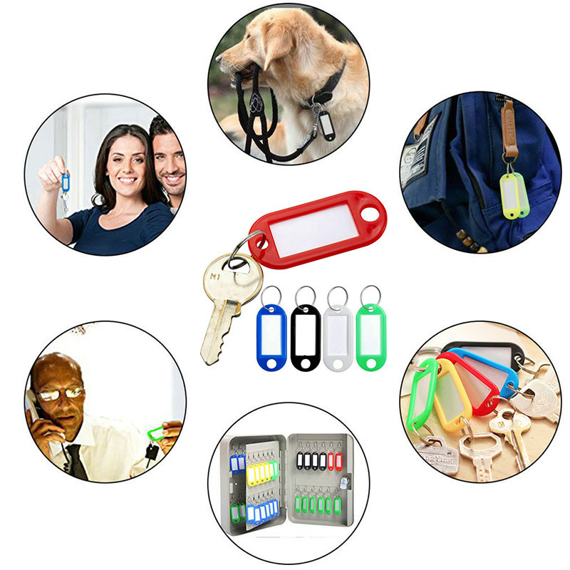 50pcs Key Tags Label Key Holder Key Name Cards Tags With Split Ring ...