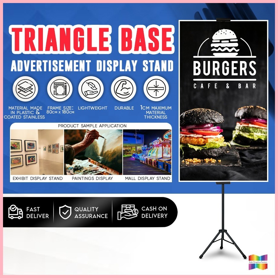 KGS Triangle Banner Easel Display Stand 15.24 x 243 cm, mall displays ...
