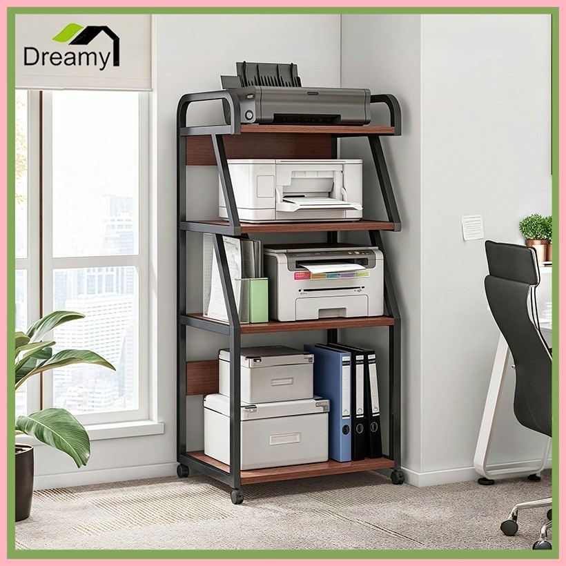 Moveable Printer Storage Rack Modern Wood Steel Bedroom Living Room ...