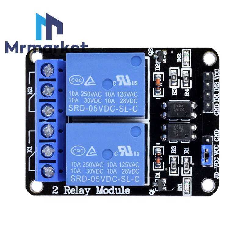 Black 2-way Module 5V with Optocoupler Protection Relay Expansion Board ...