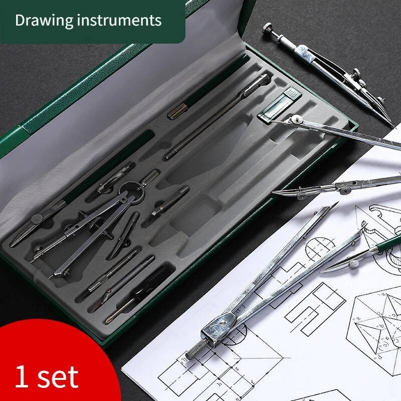 15pcs/set Hero H4015 Compass Tool Engineering Drawing Metal Compasses ...