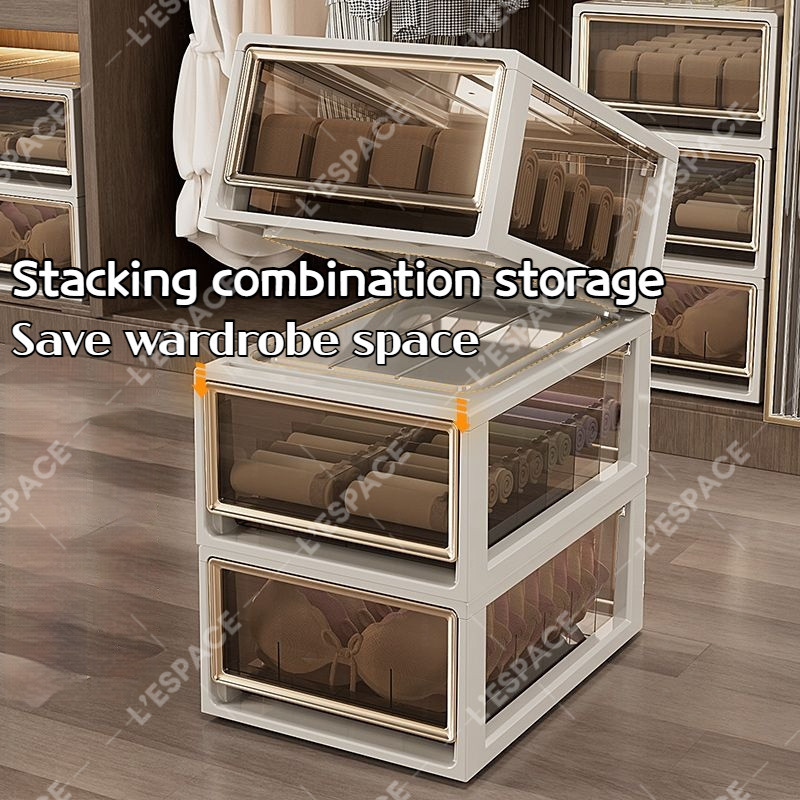 L'ESPACE 12/24 Grids Bra & Underwear Drawer Organizer Box Stackable ...
