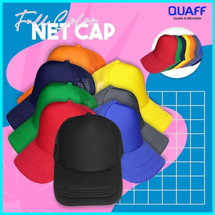 50pcs - QUAFF Sublimation Net Cap (Full Color) | Shopee Philippines