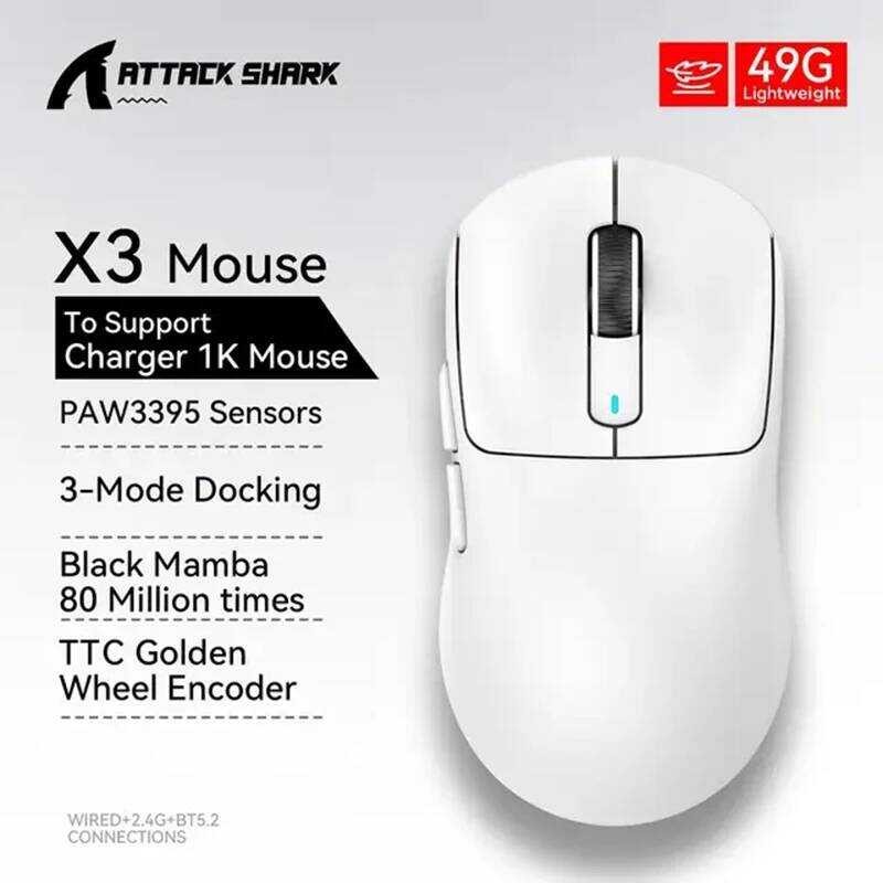 Yy Attack Shark X3 Wired Tri-Mode Bluetooth 2.4G Wireless E Lightweight ...