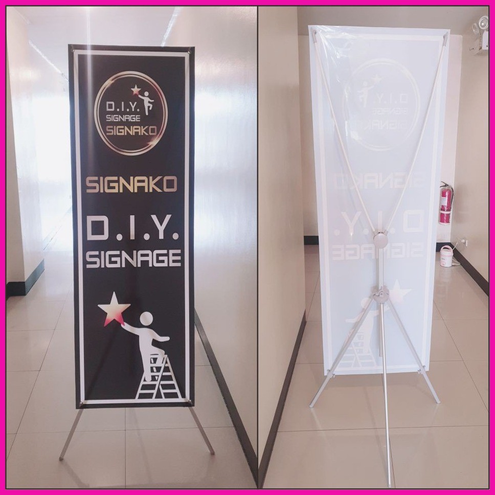 Adjustable X Banner Stand Tarp Standee Tarpaulin Stand Decor Display ...