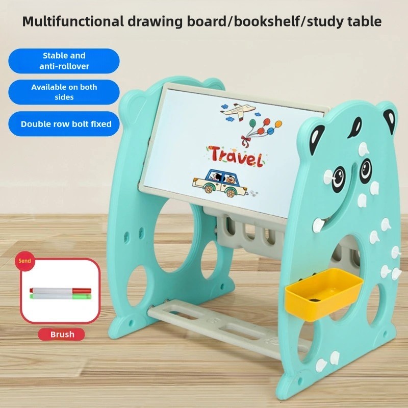 Woop Study Table for Kids with Chair Magnetic Drawing Bookshelf and ...