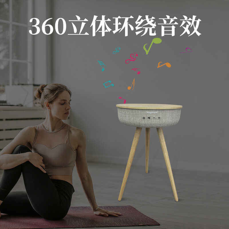 Table Bluetooth Rechargeable Built-in Speaker Wireless Music Round ...