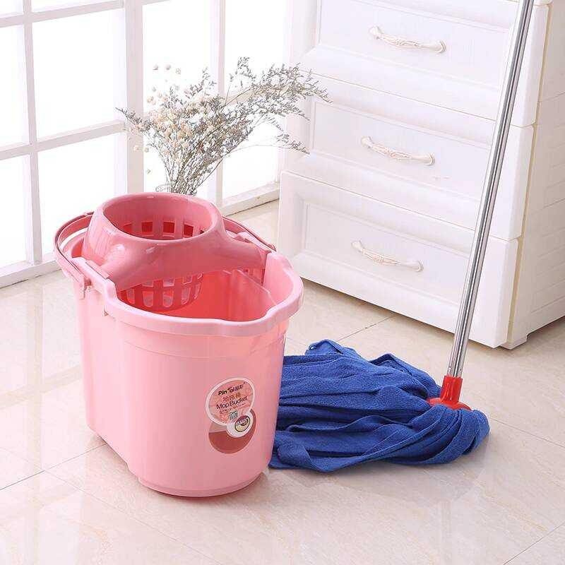 Household Old-Style Hand-Press Water Squeeze Manual Cleaning Bucket Mop ...