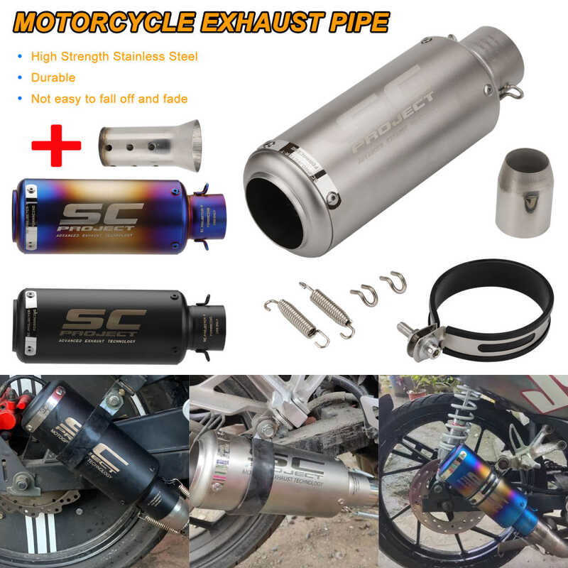 51Mm SC Project Muffler Universal Motorcycle Exhaust Rear Pipe With ...