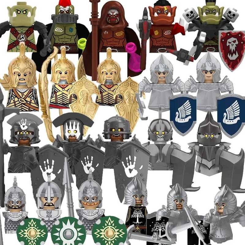 MOC Medieval Knights Orcs Building Blocks Figures Toy Soldiers Guard S ...