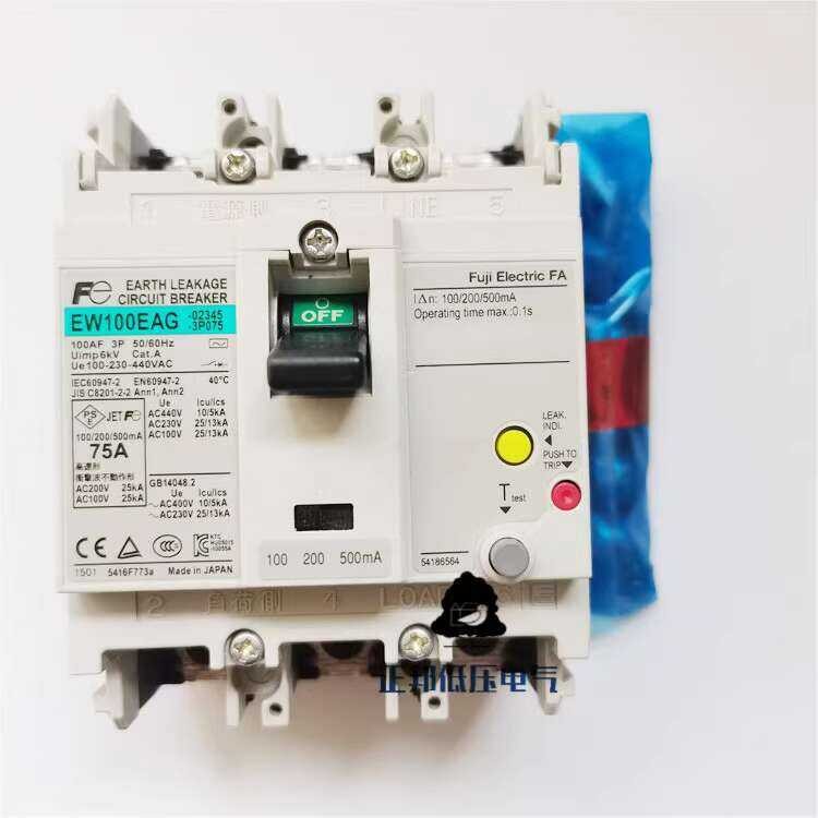 EW100EAG 3P 100A Fuji 100-500mA Leakage Circuit Breaker One-Year ...