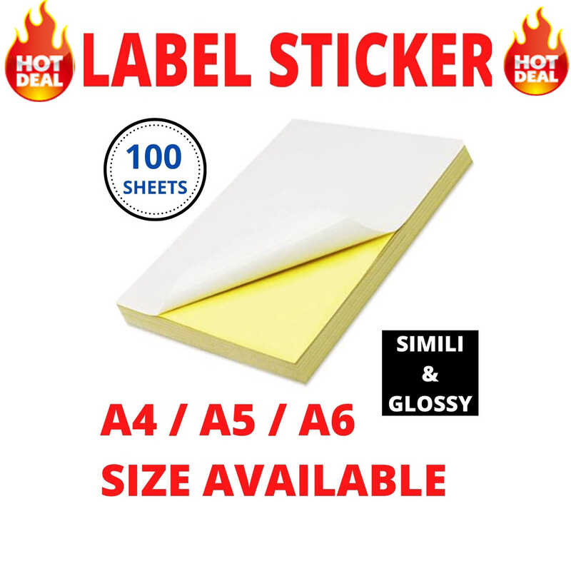 Printable Sticker A4 Vinyl Stickers Waterproof Paper 100/50Pcs Matte