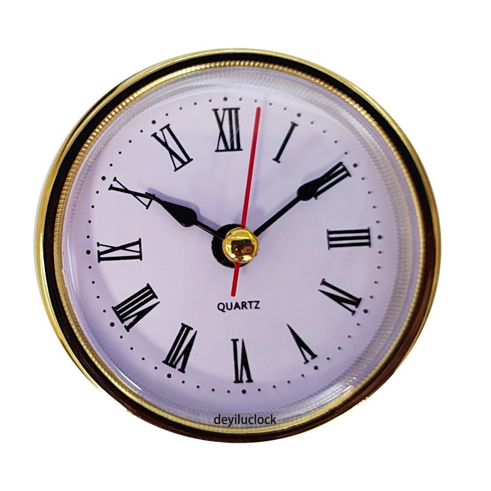 2PCS Quartz Mini Clock Insert for DIY with Roman Numerals Gold Plated ...