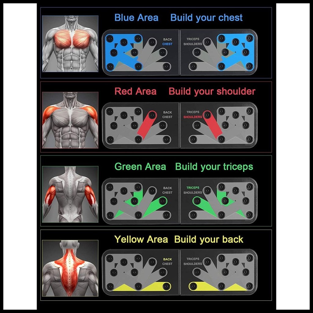 12 in 1 Push Up Board Color-Coded Wide Push Up Board System | Shopee ...