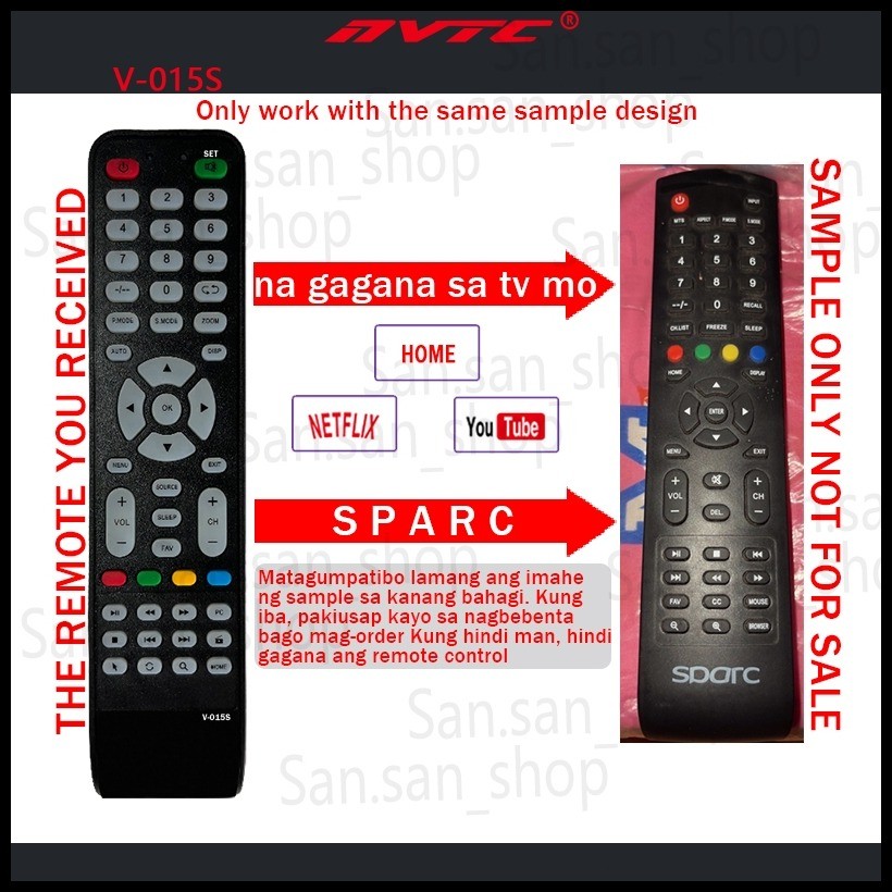 100% Universal remote control for sparc smart tv remote,100% na gagana ...