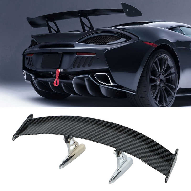 Car Trunk Spoiler Wing Carbon Fiber Pattern GT Electroplating Base ...